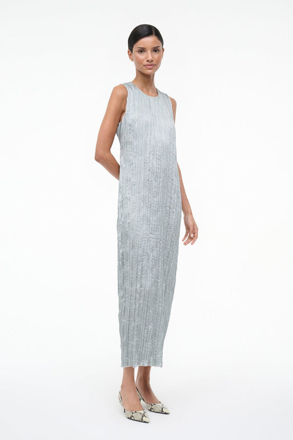 Staud MIZU DRESS SILVER SAGE PLISSE