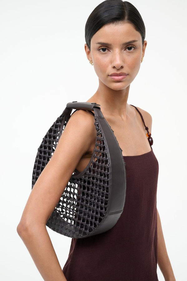 Staud MOON BAG ESPRESSO KNOTTED