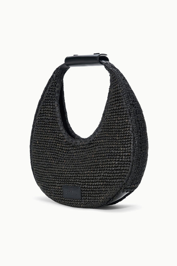 Staud MOON RAFFIA BAG BLACK RAFFIA