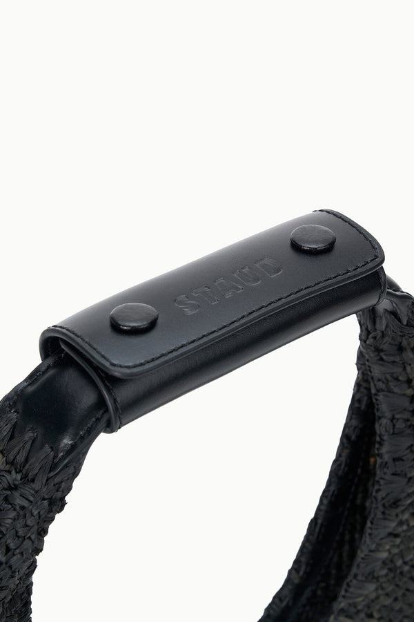 Staud MOON RAFFIA BAG BLACK RAFFIA