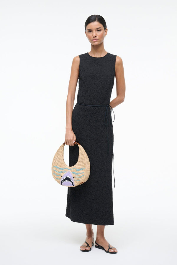 Staud MOON RAFFIA BAG GREAT WHITE