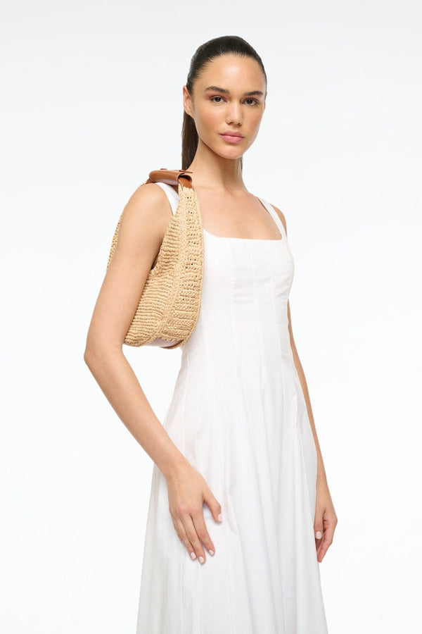 Staud MOON RAFFIA BAG NATURAL RAFFIA
