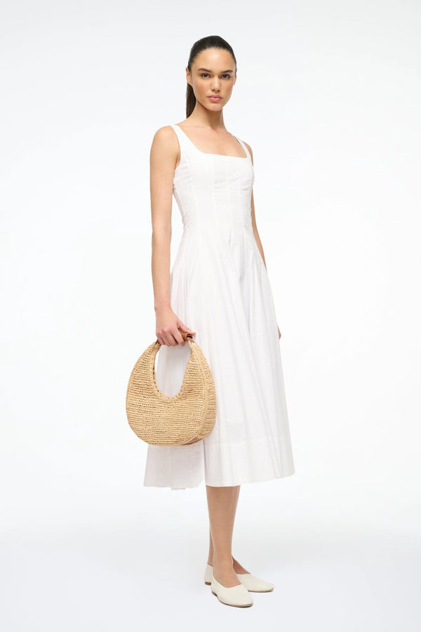 Staud MOON RAFFIA BAG NATURAL RAFFIA
