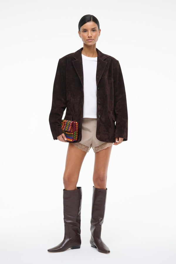 Staud NATALIE SUEDE JACKET ESPRESSO