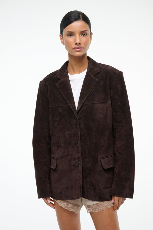 Staud NATALIE SUEDE JACKET ESPRESSO