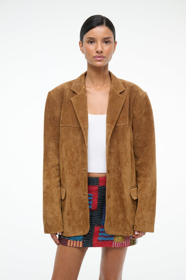 Staud NATALIE SUEDE JACKET TAN