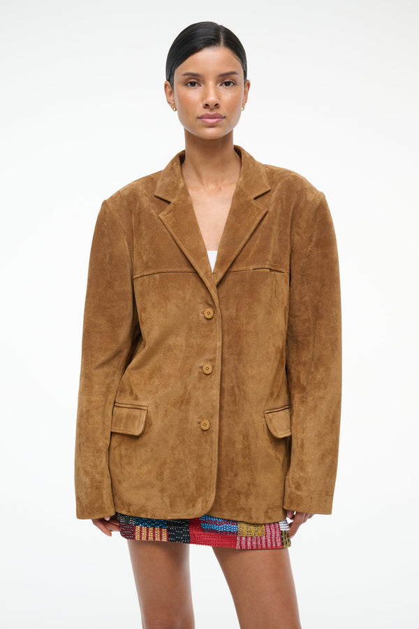 Staud NATALIE SUEDE JACKET TAN