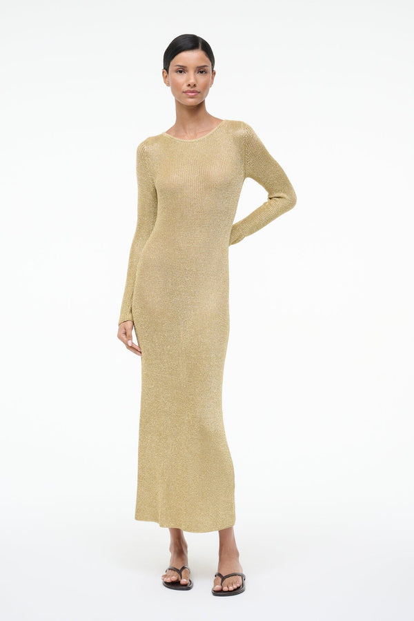 staud NIKITTA DRESS GOLD