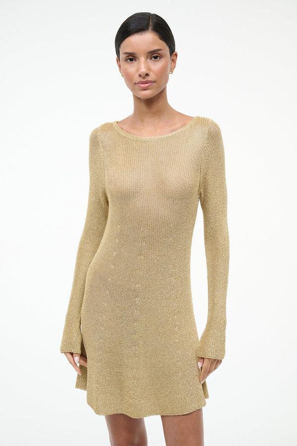 Staud NIKITTA MINI DRESS GOLD