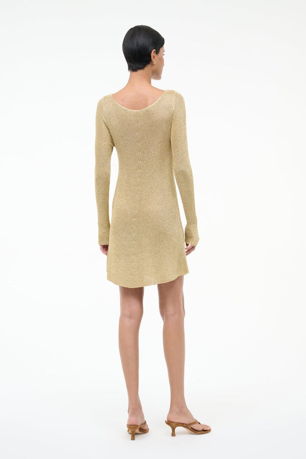 Staud NIKITTA MINI DRESS GOLD