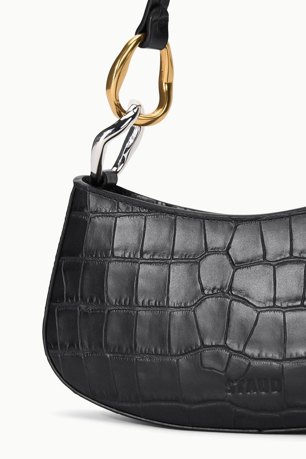 Staud OLLIE BAG BLACK CROCO