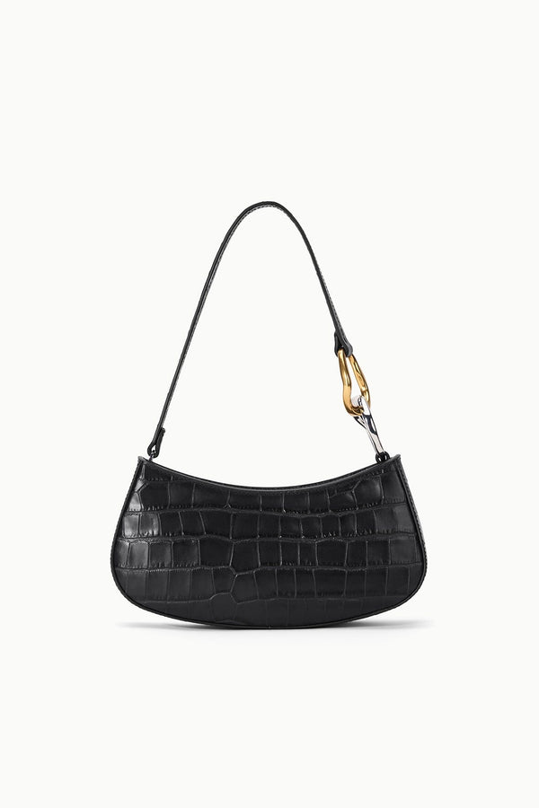 staud OLLIE BAG BLACK CROCO