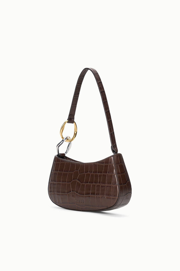 Staud OLLIE BAG ESPRESSO CROCO