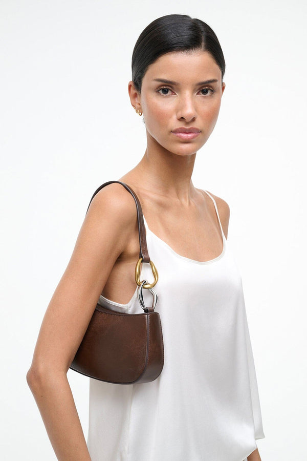 Staud OLLIE BAG ESPRESSO DISTRESSED