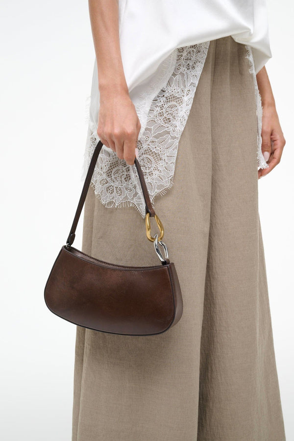 Staud OLLIE BAG ESPRESSO DISTRESSED