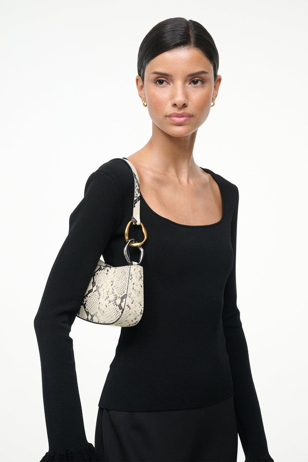 Staud OLLIE BAG WHITE SNAKE