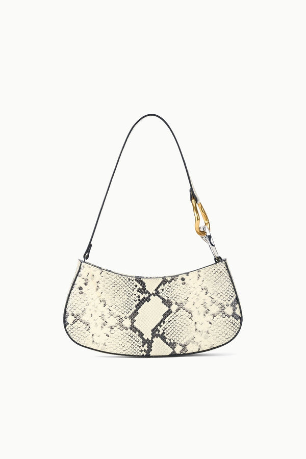 staud OLLIE BAG WHITE SNAKE