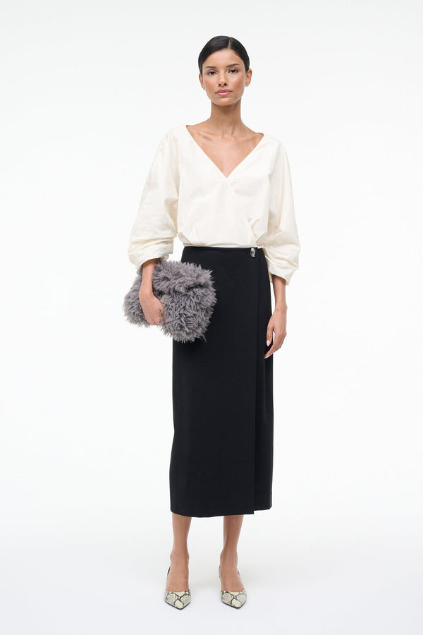 staud ORION DRESS IVORY BLACK