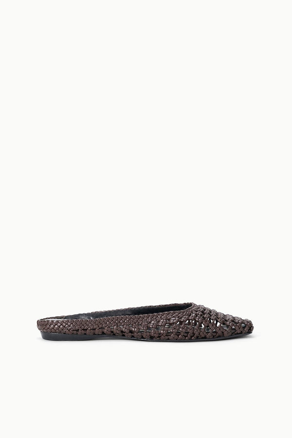 staud OTTO FLAT MULE ESPRESSO KNOTTED