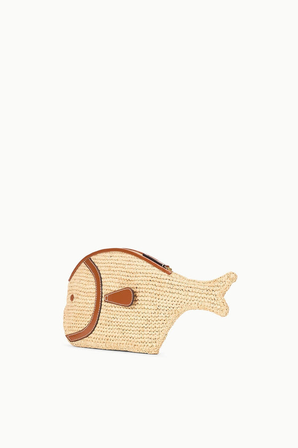 Staud PESCE RAFFIA CLUTCH NATURAL TAN