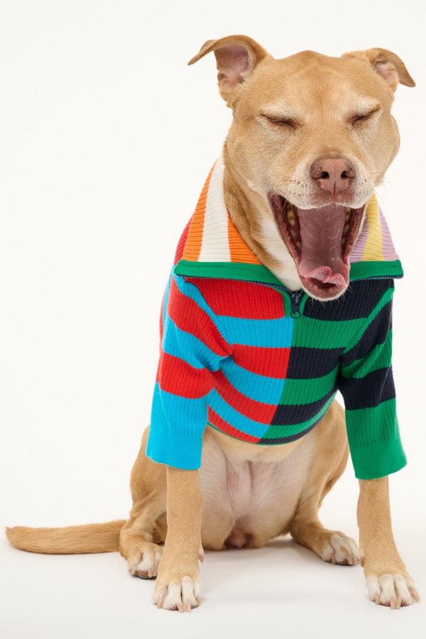 Staud PET HAMPTON SWEATER CABANA STRIPE MULTI