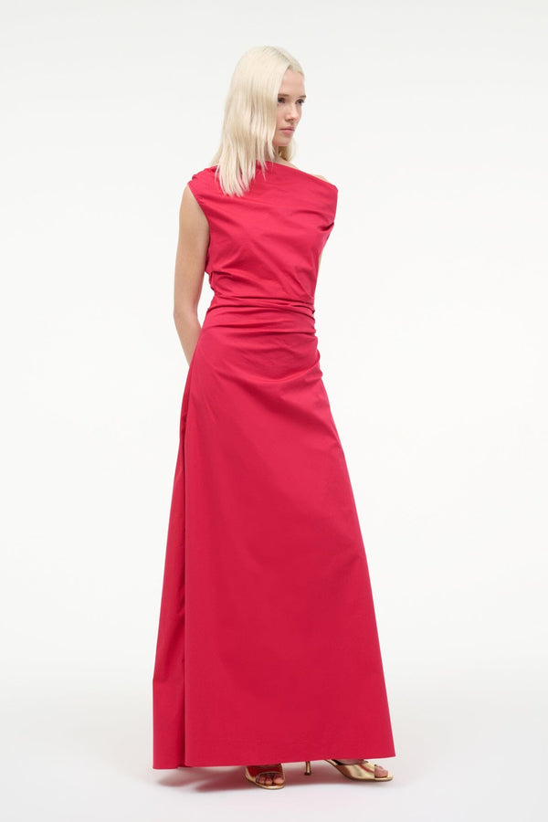 Staud PHARE MAXI DRESS CHERRY