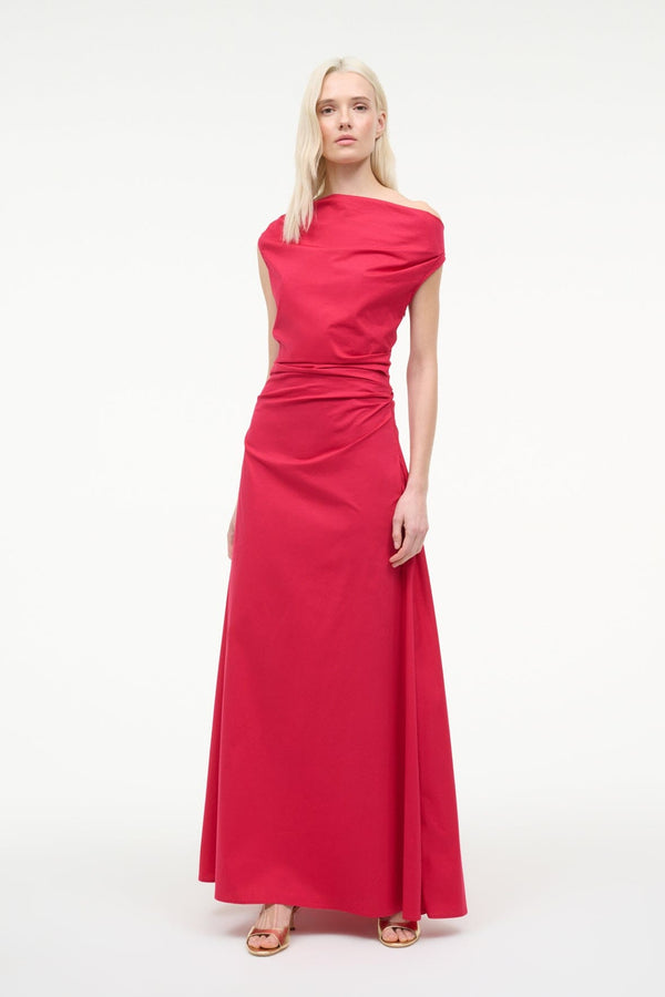 staud PHARE MAXI DRESS CHERRY
