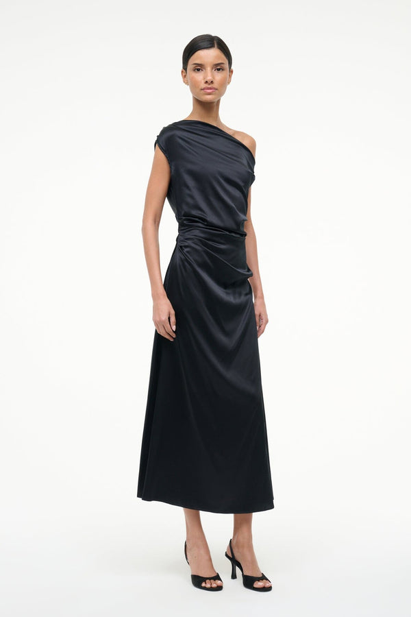 Staud PHARE SILK DRESS BLACK