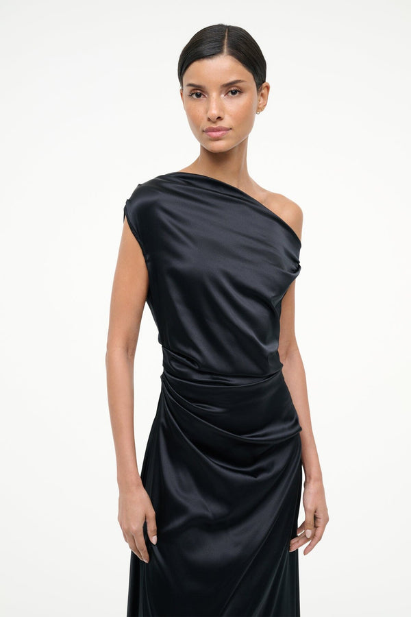Staud PHARE SILK DRESS BLACK