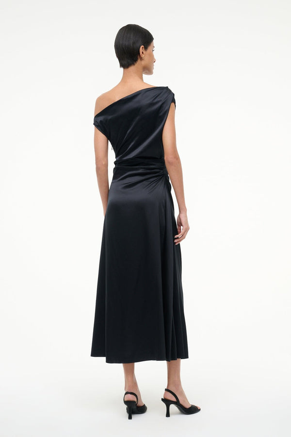 Staud PHARE SILK DRESS BLACK