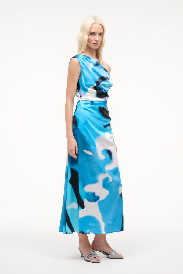 Staud PHARE SILK DRESS BLUE HAZE