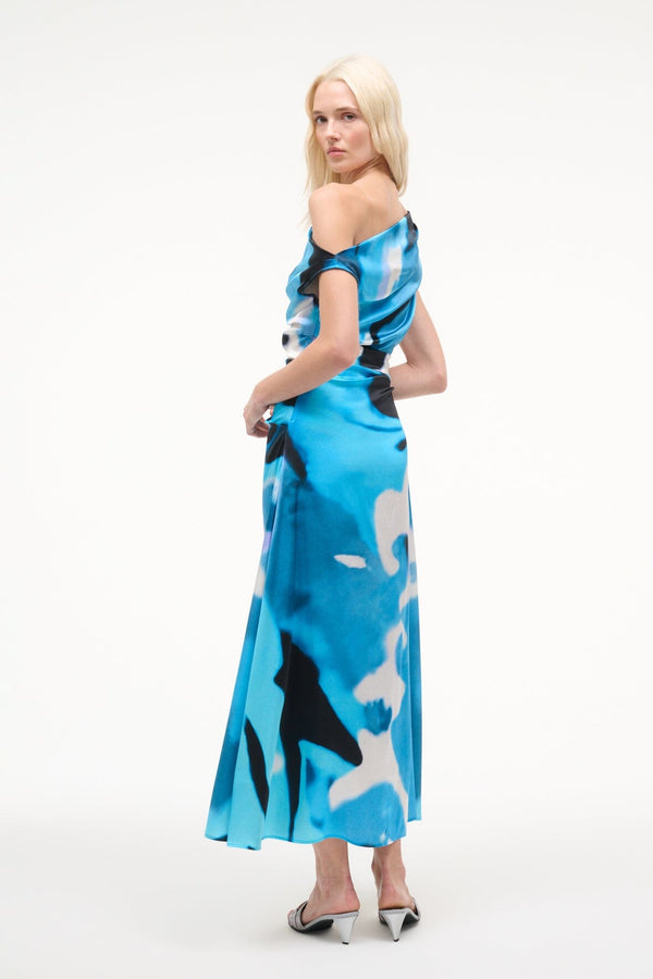 Staud PHARE SILK DRESS BLUE HAZE