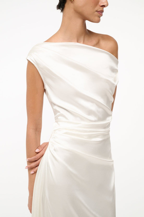 Staud PHARE SILK DRESS IVORY