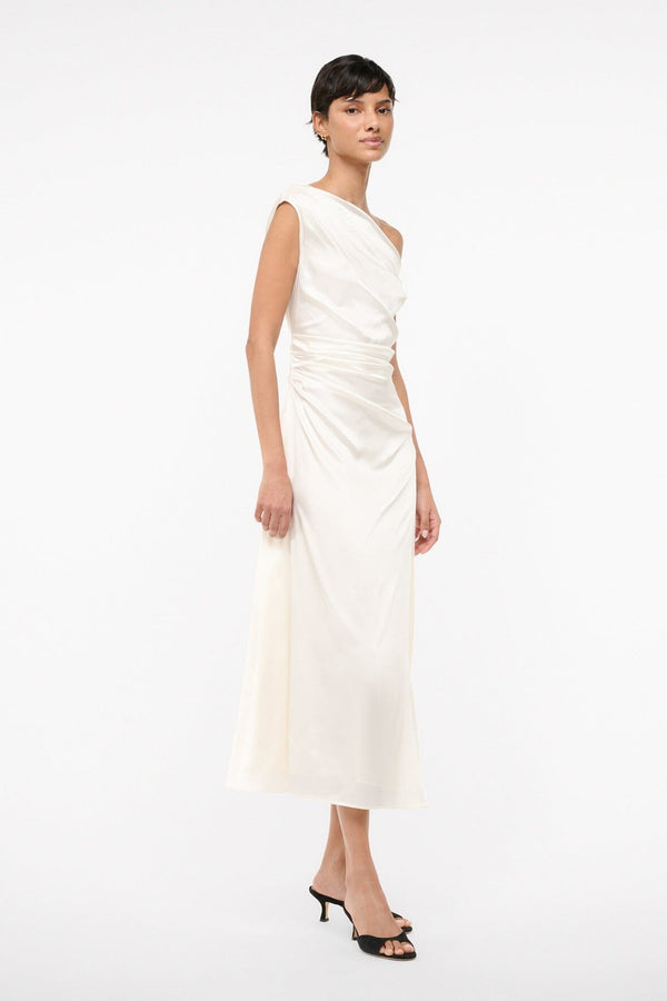 Staud PHARE SILK DRESS IVORY