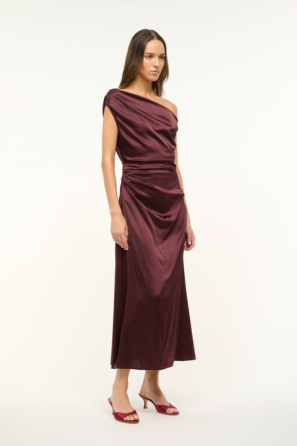 Staud PHARE SILK DRESS MERLOT