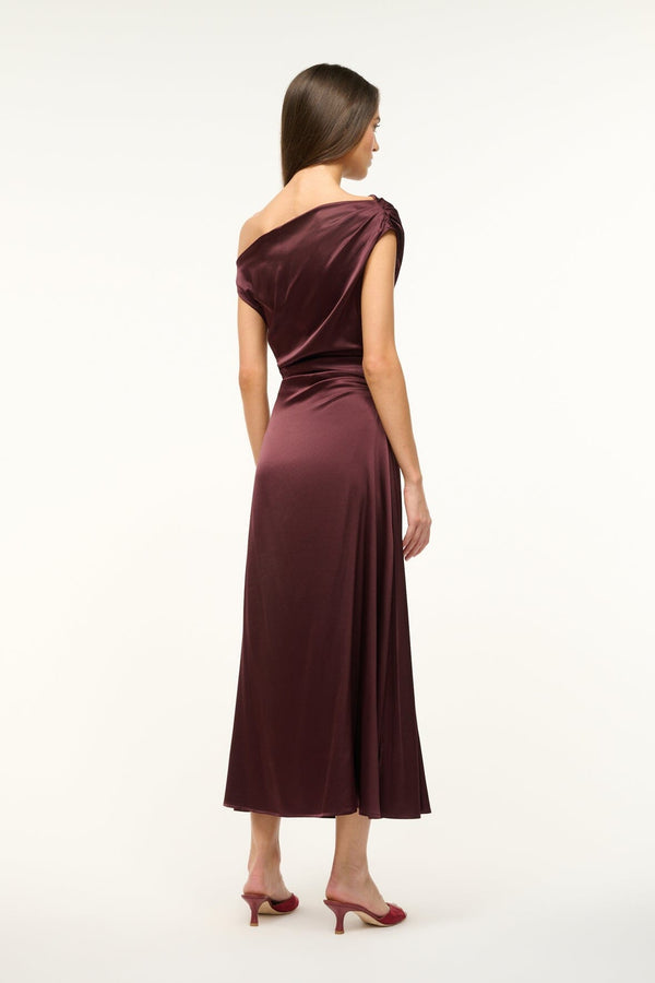Staud PHARE SILK DRESS MERLOT