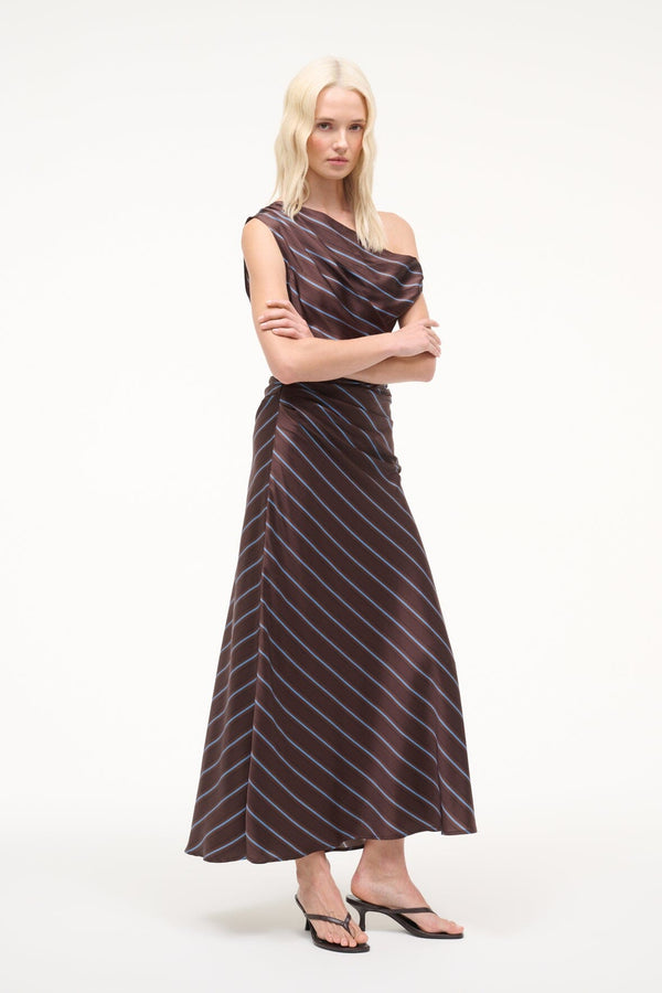 Staud PHARE SILK DRESS REDONDO STRIPE