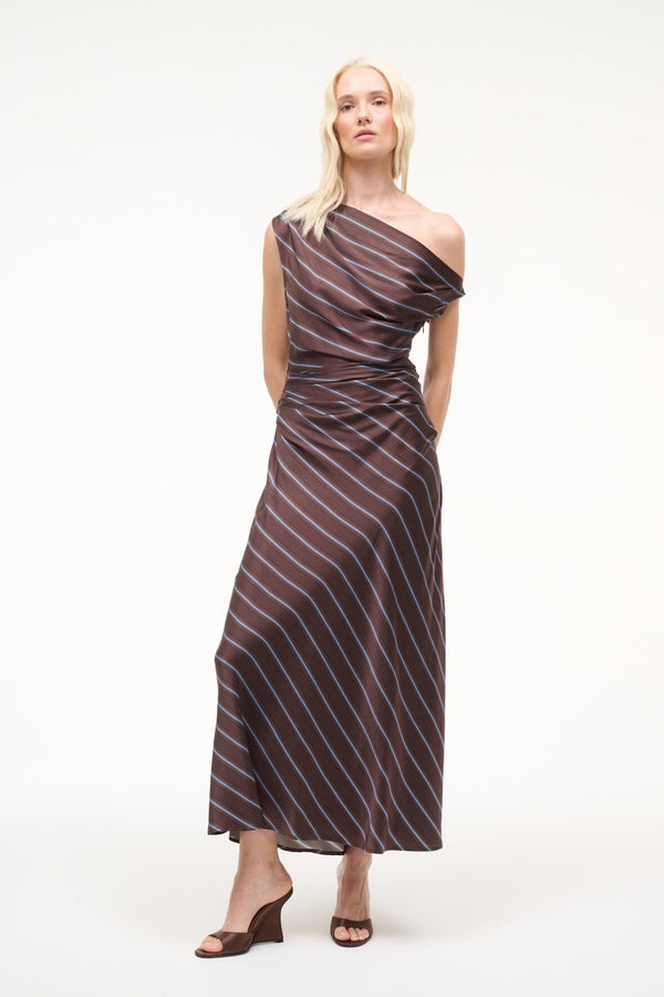Staud PHARE SILK DRESS REDONDO STRIPE