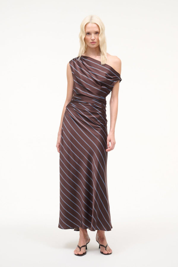staud PHARE SILK DRESS REDONDO STRIPE