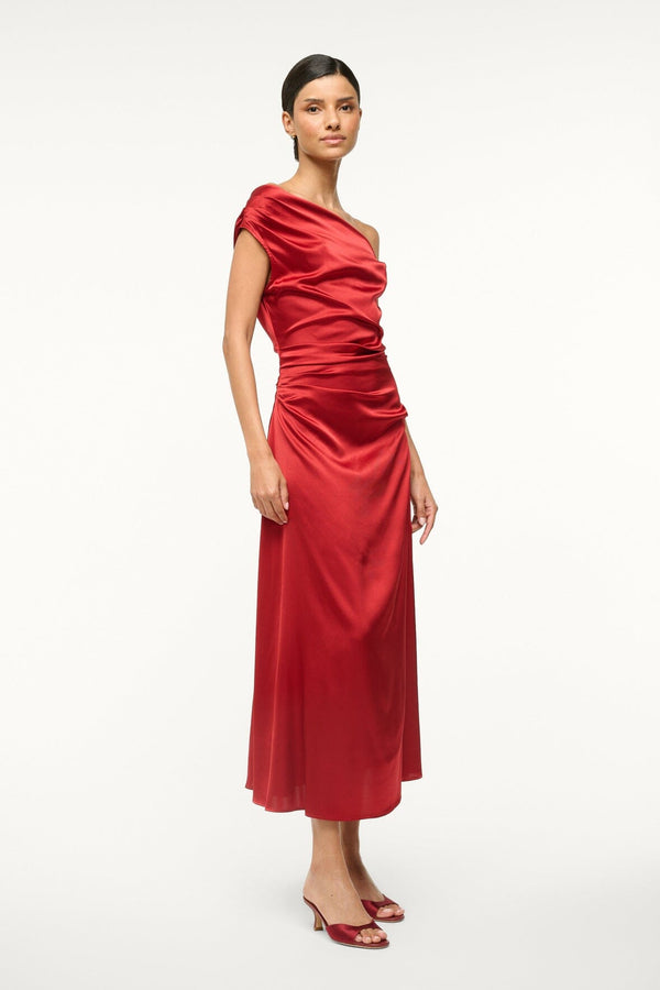 Staud PHARE SILK DRESS ROUGE