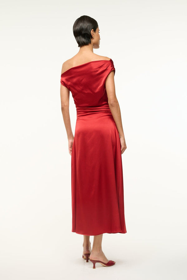 Staud PHARE SILK DRESS ROUGE
