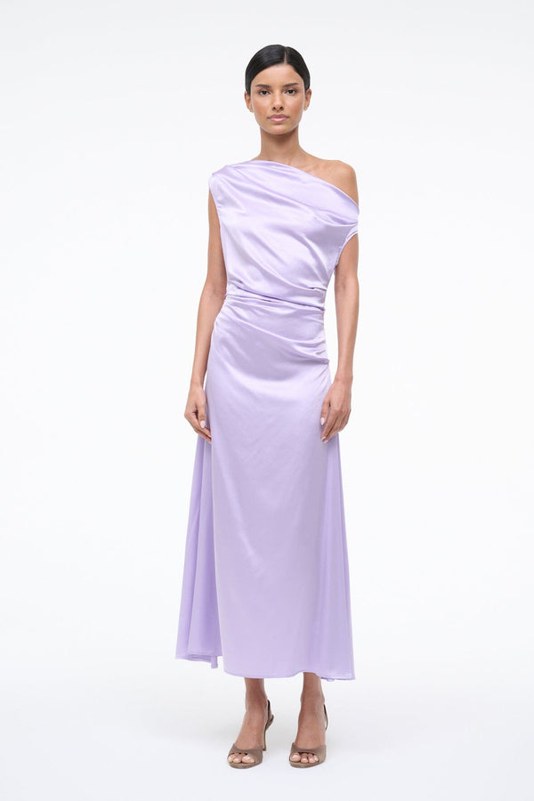 staud PHARE SILK DRESS WISTERIA