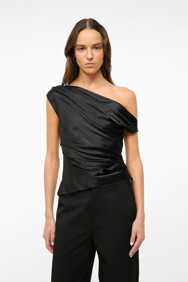 staud PHARE SILK TOP BLACK