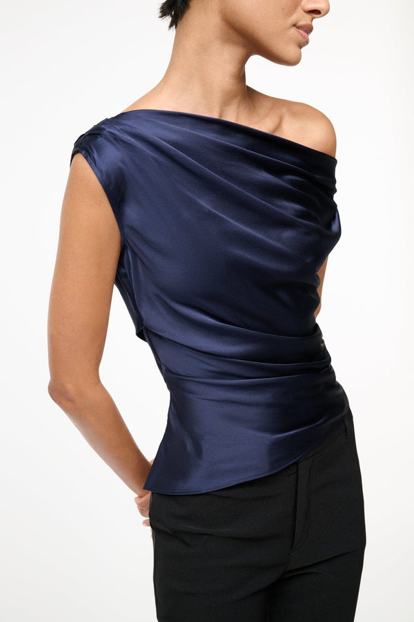 Staud PHARE SILK TOP NAVY