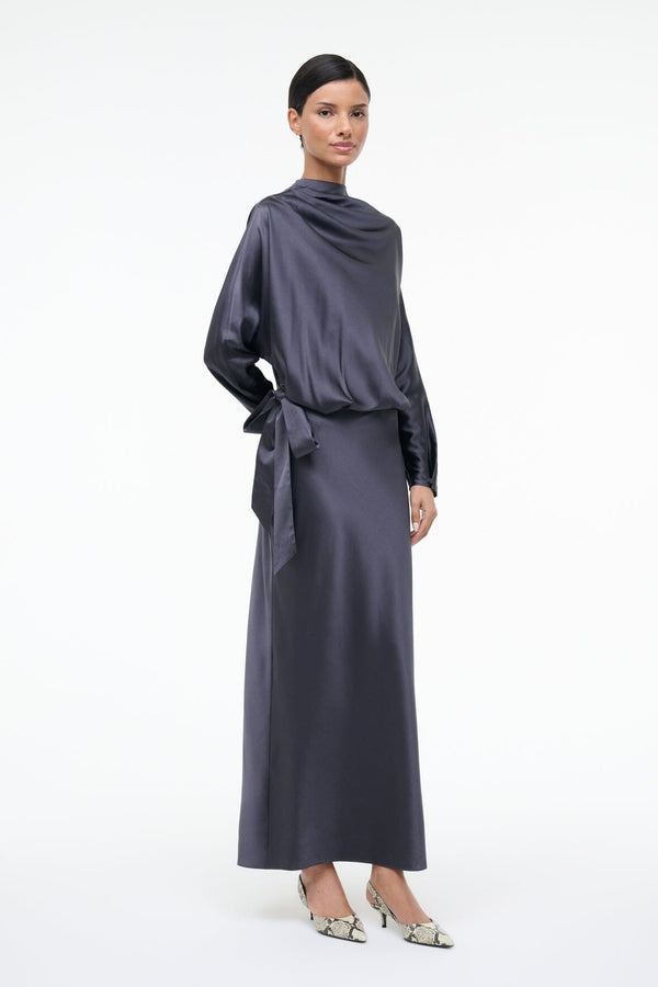 Staud PHOEBE SILK DRESS NOCTURNE