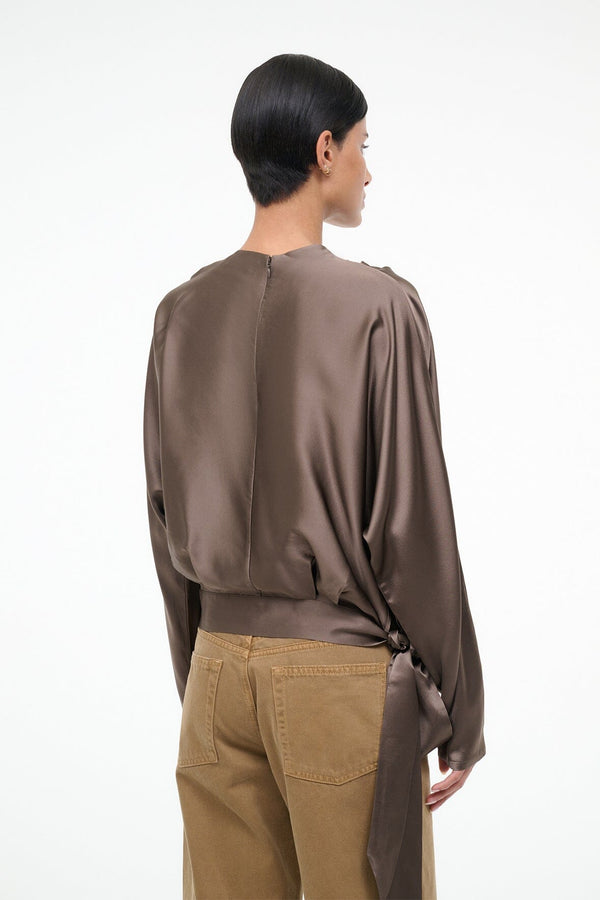 Staud PHOEBE SILK TOP TRUFFLE