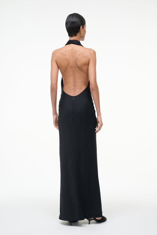 Staud POPPI SILK DRESS BLACK