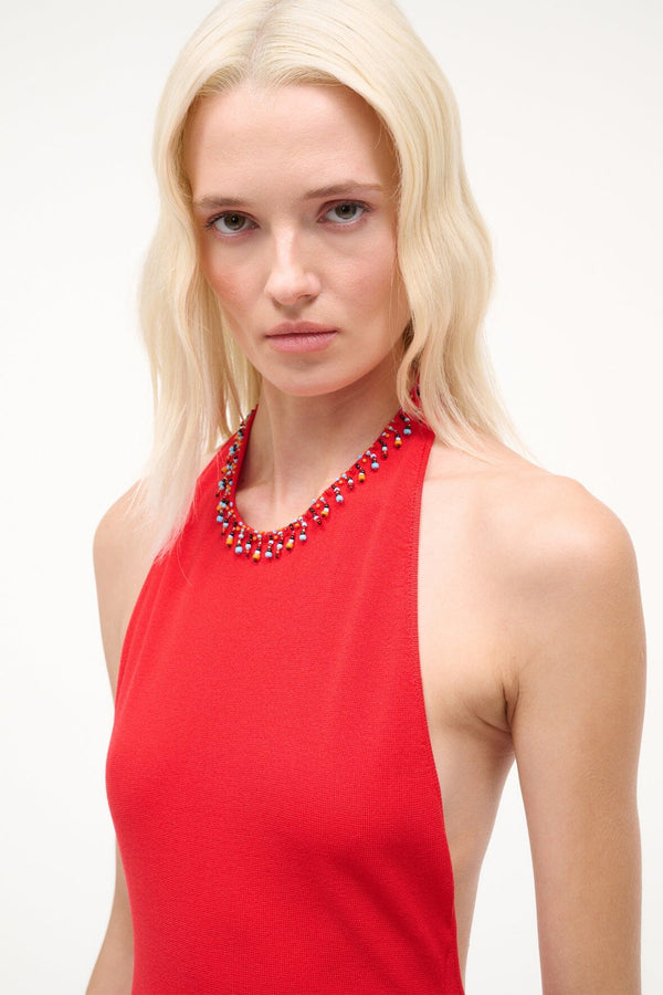 Staud REINA DRESS RED ROSE