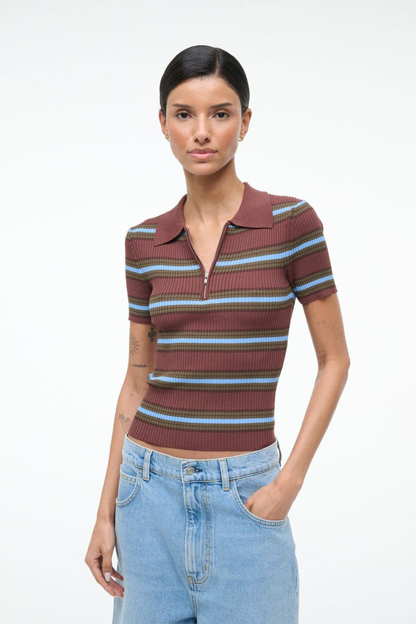 staud REN TOP REDONDO STRIPE