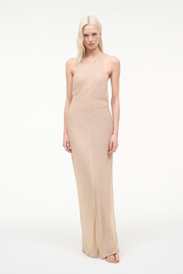 staud RHEA DRESS CHAMPAGNE